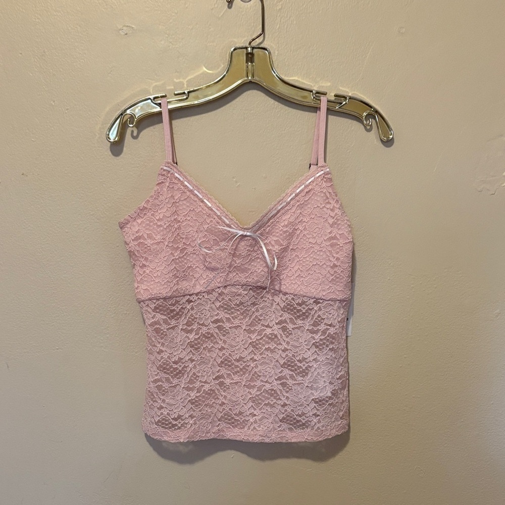 Chic Pink Lace Camisole